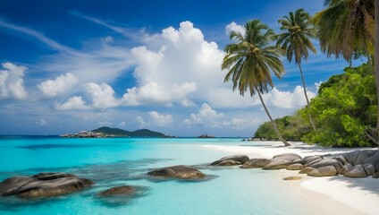 Beautiful beach landscape summer nature sea background