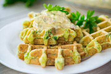 vegetable cabbage waffles fried with herbs