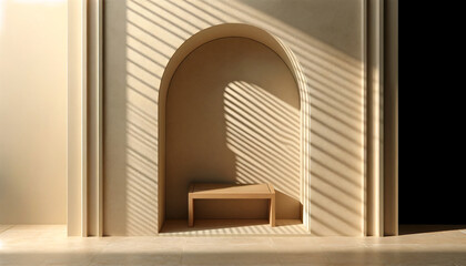 A minimalist that captures the essence of the provided concept. showcase an architectural detail, like a small alcove