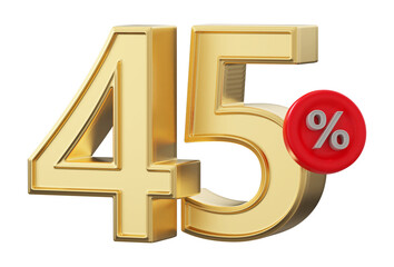 45 percent discount golden 3d render