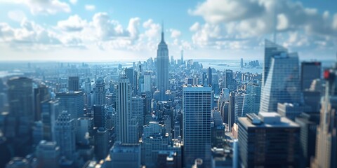 New York Cityscape with Empire State Building in Focus