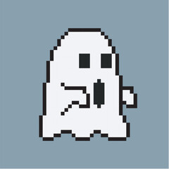 Fototapeta premium SCARY GHOST ICON PIXEL ART