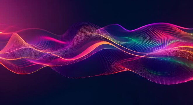 This abstract image visualizes the Doppler effect depicting the distortion and interaction of sound waves as they move through a dynamic kinetic environment The vibrant color palette reminiscent of