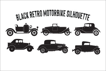 Obraz premium classic and Retro vintage motorcycle silhouette Vector illustration.