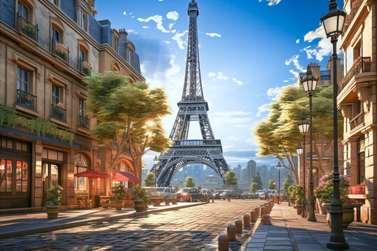 landscape of the Eiffel tower in Paris