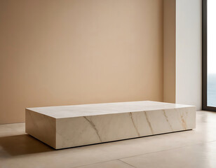 White rectangular marble platform.