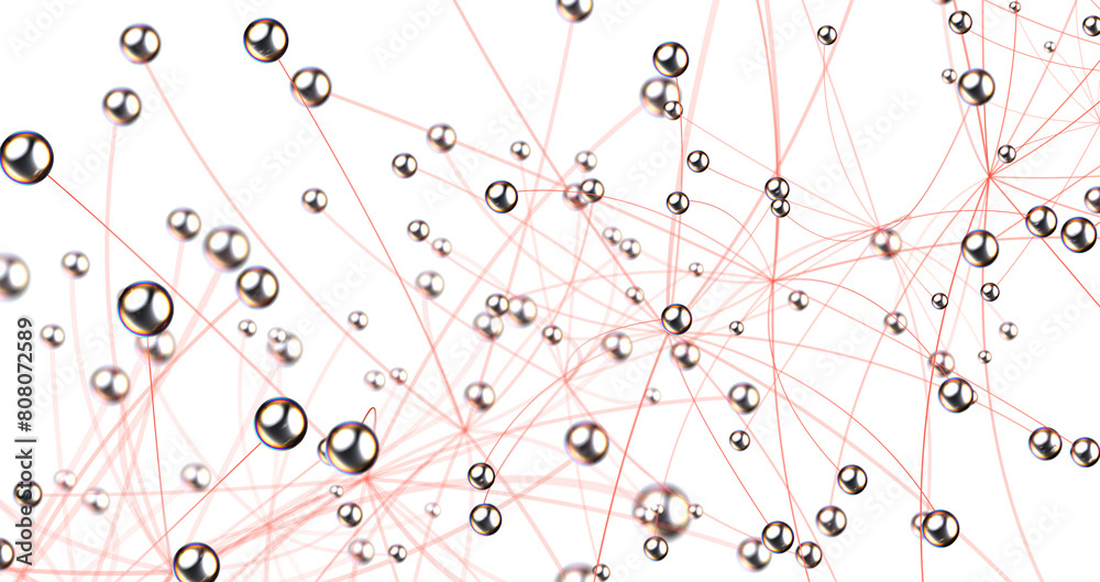 Aufkleber Futuristic geometric double data flow background with connecting dots and lines. Abstract digital