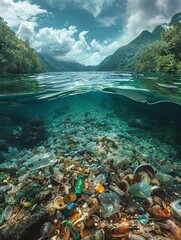 Seawater pollution, serious ocean pollution, marine garbage, World Environment Day, environmental protection theme, 4k high-definition wallpaper, generated by AI，The Battle for Clean Oceans - Confront