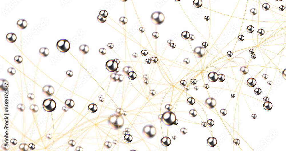 Aufkleber Abstract technology futuristic network - fantasy plexus background. 3D rendering