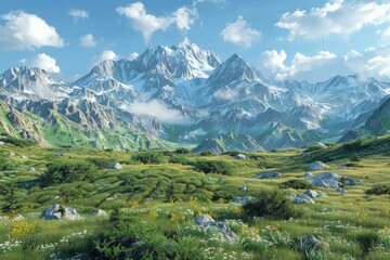 The mountain scenery is beautiful