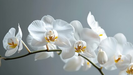 Capturing the intricate beauty of a white orchid in full bloom: High-resolution K photo. Concept White Orchid, Bloom, High-resolution, Close-up, Intricate Beauty