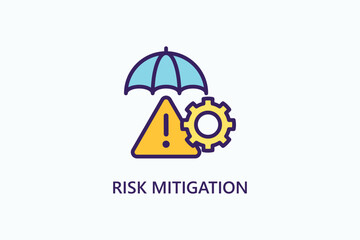 Risk Mitigation Vector Icon Or Logo Illustration