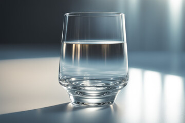 Glass of Water on the Table Half Filled