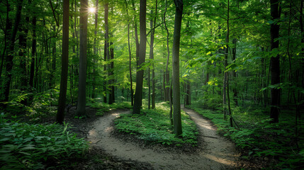 Obraz premium Tranquil Forest Retreat for Mindfulness Meditation and Relaxation