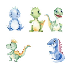 Fototapeta premium Cute cartoon dinosaur, suitable for children'sQi Meng education, can be used as teaching materials,PPTKe Jian ,and can also be used as decoration.