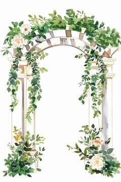 watercolor watercolor wedding arch on white background