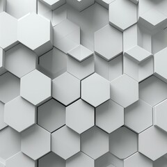 3D illustration of a white honeycomb structure