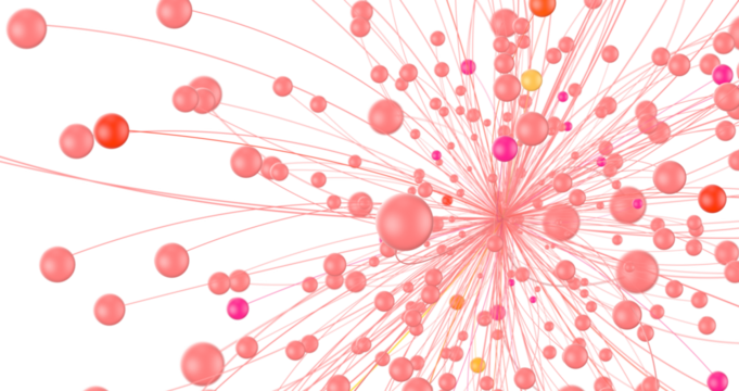 Abstract technology futuristic network - fantasy plexus background. 3D rendering