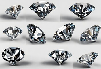 A set of diamonds isolated on white