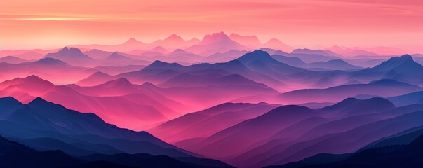 A beautiful mountain range with pink and blue mountains