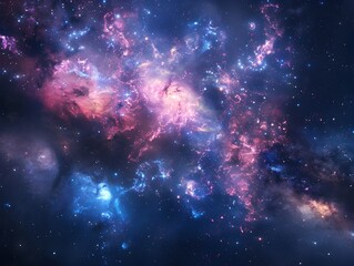 Obraz premium Mesmerizing Cosmic Dance of Celestial Energies and Glowing Interstellar Formations
