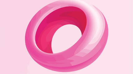 Abstract 3D toroid figure in pink color in brutalis