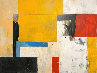 Sleek lines and bold colors converge in a minimalist abstract artwork, crafting a backdrop of modern elegance