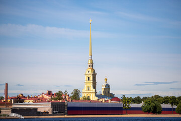 Peter and Paul Fortress in St. Petersburg. A historical place in the city center. A tourist...