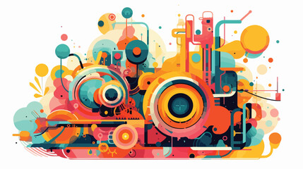 Abstract colorful 2d flat cartoon vactor illustrati