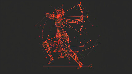 Sagittarius horoscope design. AI Generative