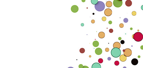  Colorful assorted confetti with serpentine on white