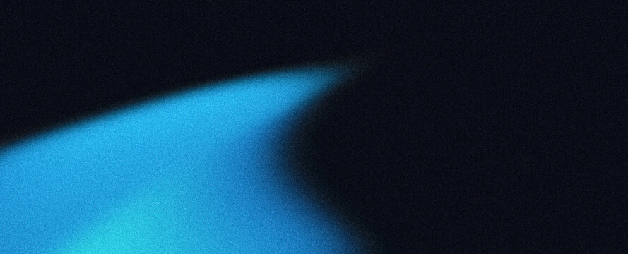 Blue black grainy poster background abstract noisy color shape, minimal dark texture banner header cover backdrop design