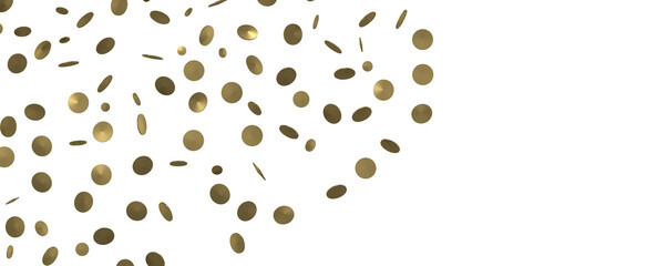 Gilded Festivity: Brilliant 3D Illustration Showcasing a Shower of Gold Confetti