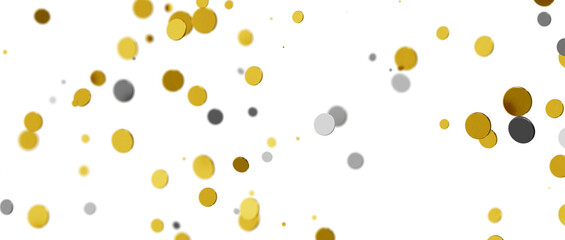 Shower of Elegance: Breathtaking 3D Illustration of Luxurious gold Confetti
