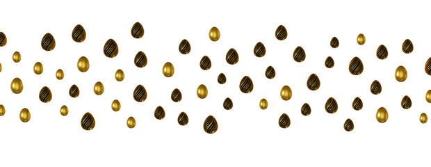 Set of different 3D realistic, shiny, golden,