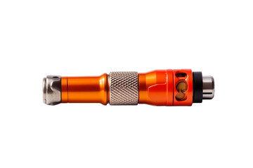 The orange aluminum flashlight is the perfect size for everyday carry