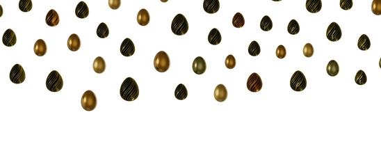 golden easter eggs; 3d rendered illustration