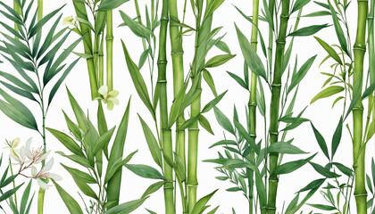 Naklejka premium AI-generated botanical collection of transparent, vector bamboo leaf illustrations for graphic design layouts 