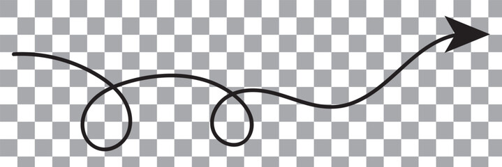 Wavy long line arrow showing left element