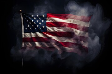 An American flag waving proudly in the wind, symbolizing patriotism and national pride.