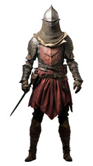 Fototapeta premium PNG Medieval pike man helmet sword adult.