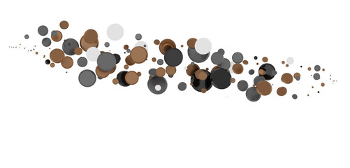  Colorful assorted confetti with serpentine on white