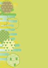 緑　日本の和風柄パターン