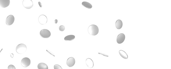 silver  Celebration: Captivating 3D Illustration of Shimmering silver Confetti