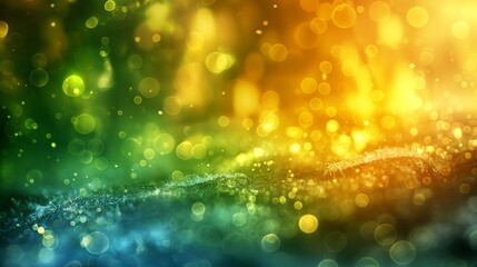 Obraz premium Golden Sunrise Through Misty Bokeh Forest