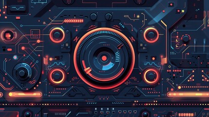 HUD circle button flat design 