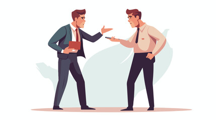 Arguing businessmen vector illustration with confli
