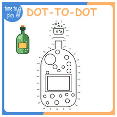 children's educational game. logic game. handwriting training. coloring by numbers. gardener, summer, bottle