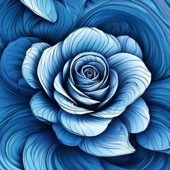 line abstract background with blue roses