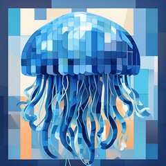 jellyfish with abstract background 